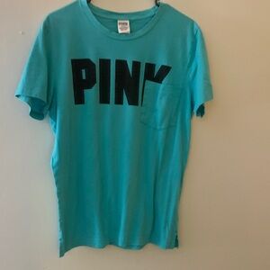 PINK Victoria's Secret Woman’s Teal T-Shirt